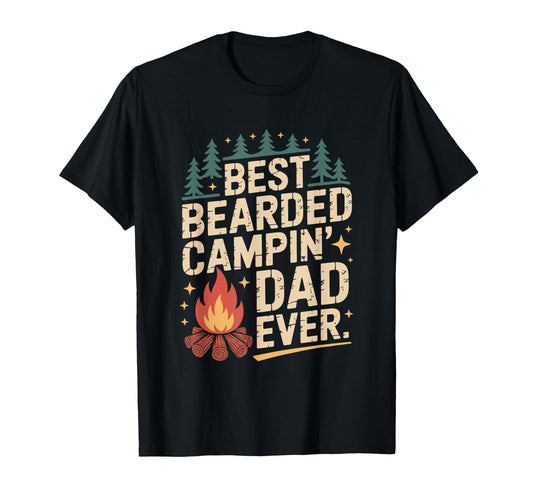 Best Bearded Campin Dad Ever T-Shirt - Aesthetic Graphic for Adults - T-Shirt, Sweatshirt, Hoodie