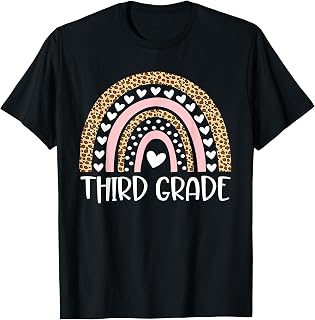 Third Grade Boho Rainbow Leopard Back to School Teacher Girl T-Shirt Unisex T-shirt, Sweatshirt, Hoodie, Long Sleeve Tee - T-Shirt, Sweatshirt, Hoodie