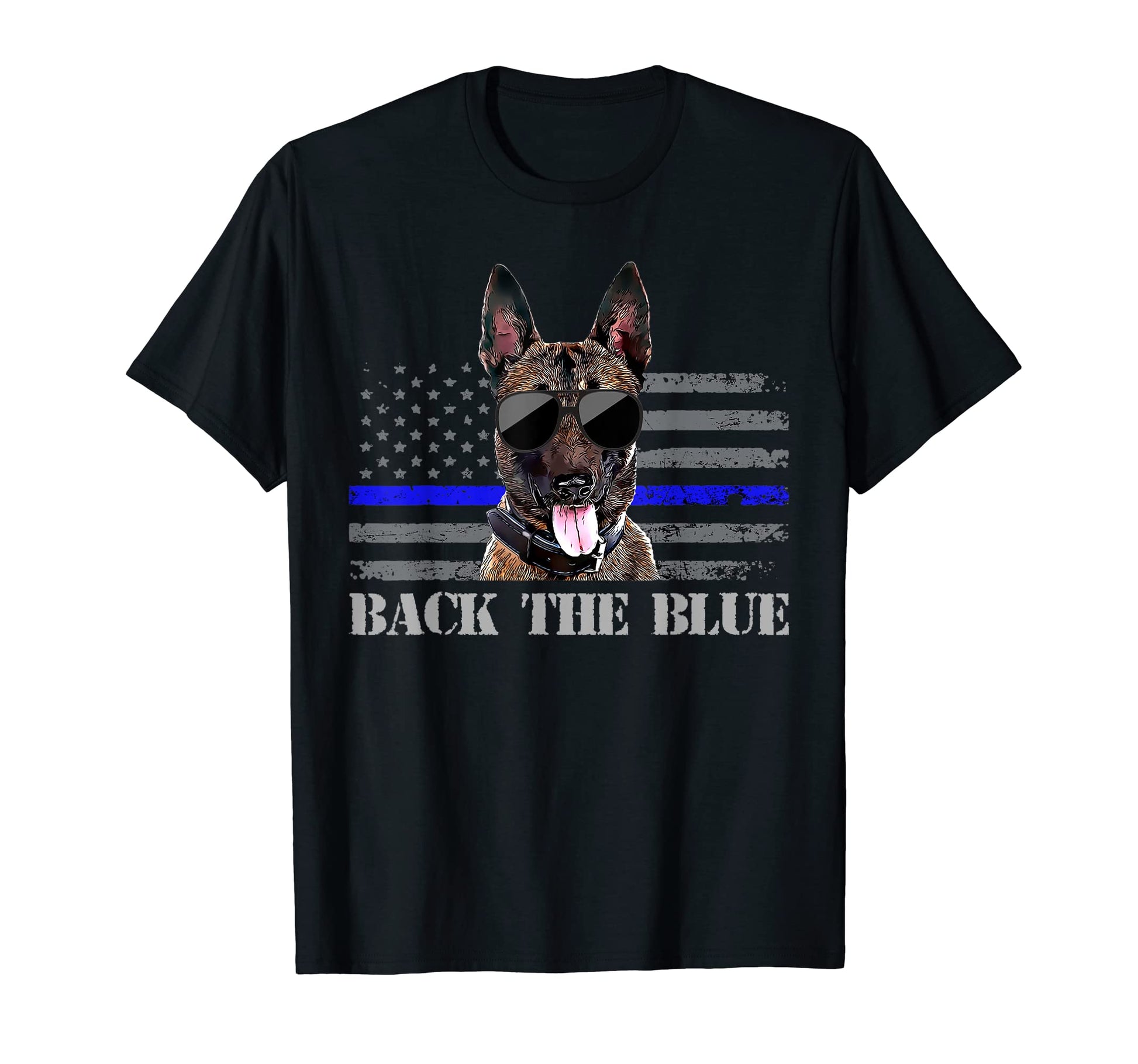 Belgian Malinois Thin Blue Line T-Shirt - Trendy Graphic Men Women - T-Shirt, Sweatshirt, Hoodie