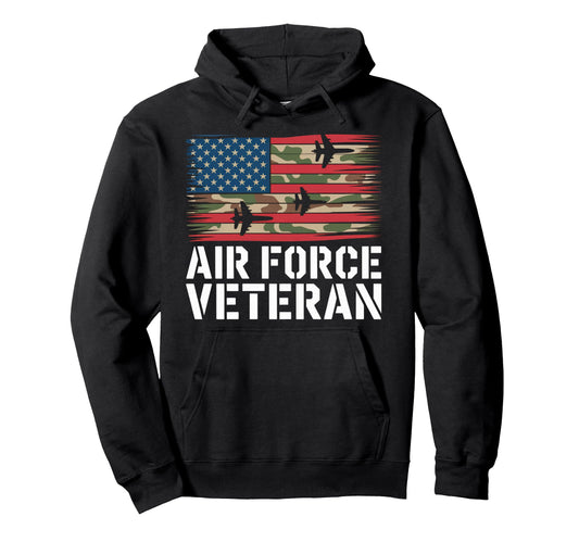 Air Force Veteran Us American Flag Dad Hoodie - Trendy Graphic Men Women - T-Shirt, Sweatshirt, Hoodie