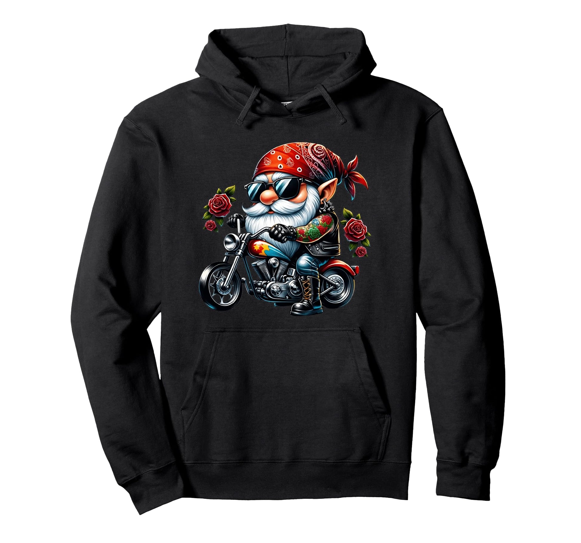 Tattoo Gnome Biker Dad And Funny Hoodie - Fun Novelty Design for Adults - T-Shirt, Sweatshirt, Hoodie