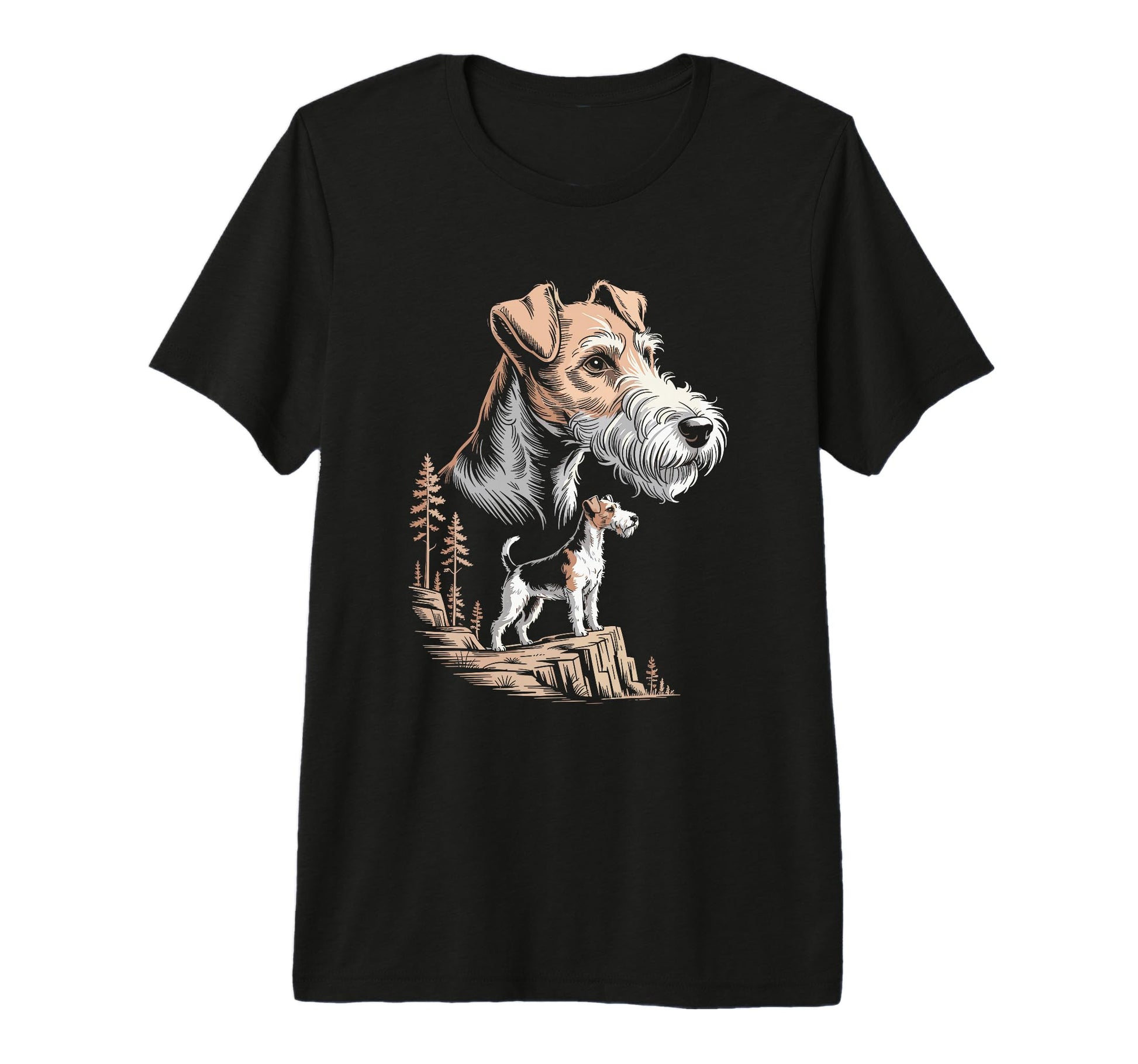Mom Dad Wire Fox Terrier Dog Owner T-Shirt - Custom Art Print for Adults - T-Shirt, Sweatshirt, Hoodie