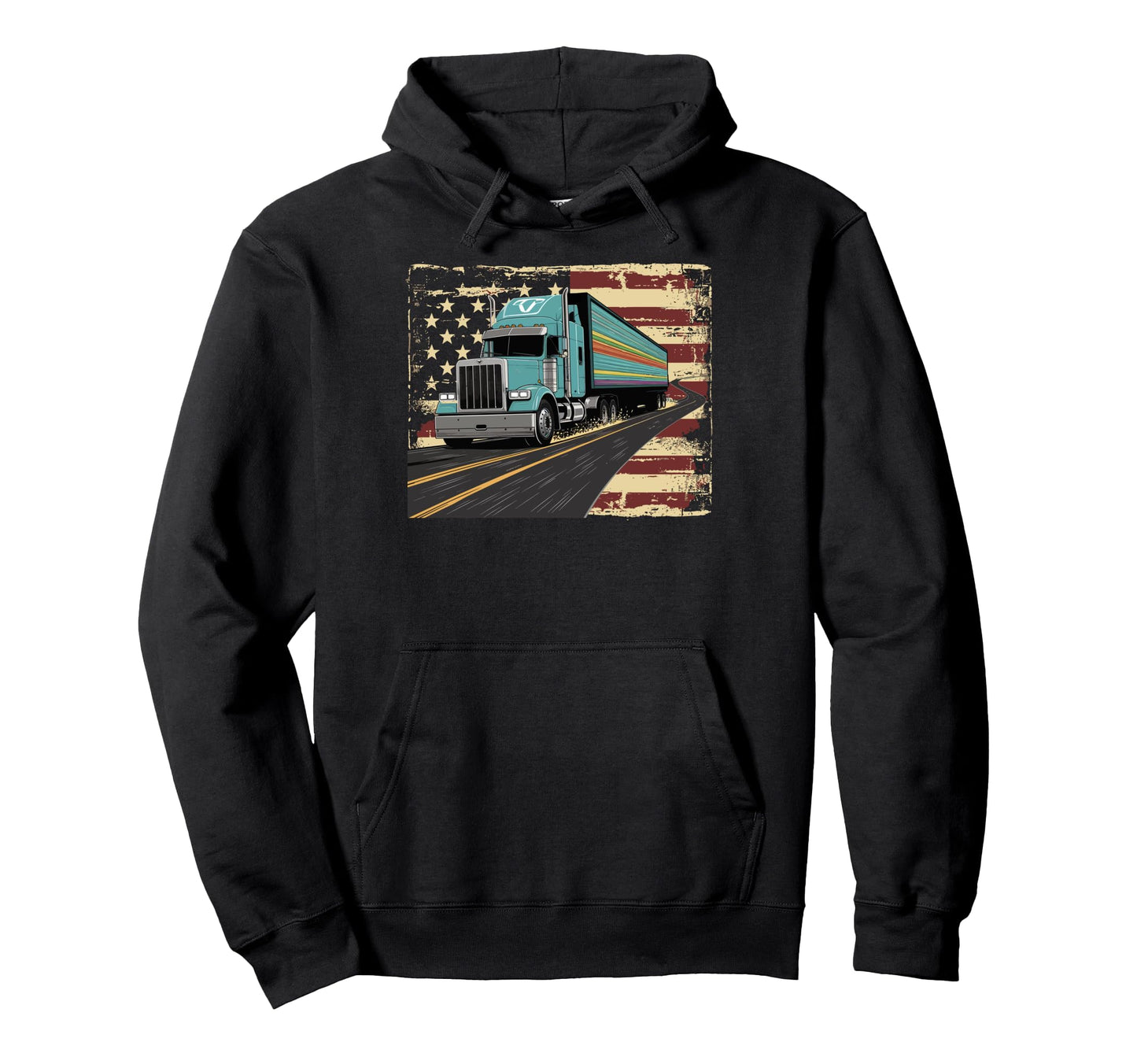 Best Truck Driver Art Dad Trucking Usa Hoodie - Trendy Graphic for Adults - T-Shirt, Sweatshirt, Hoodie