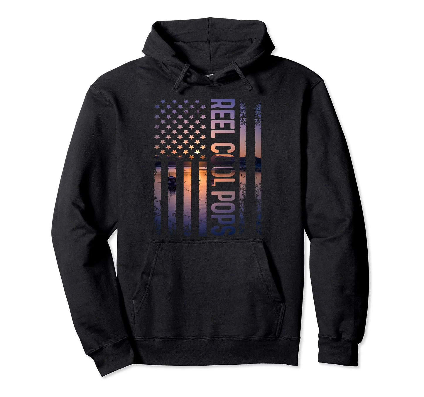 Reel Pops Patriotic Daddy Fathers Day Hoodie - Casual Everyday Wear Unisex - T-Shirt, Sweatshirt, Hoodie