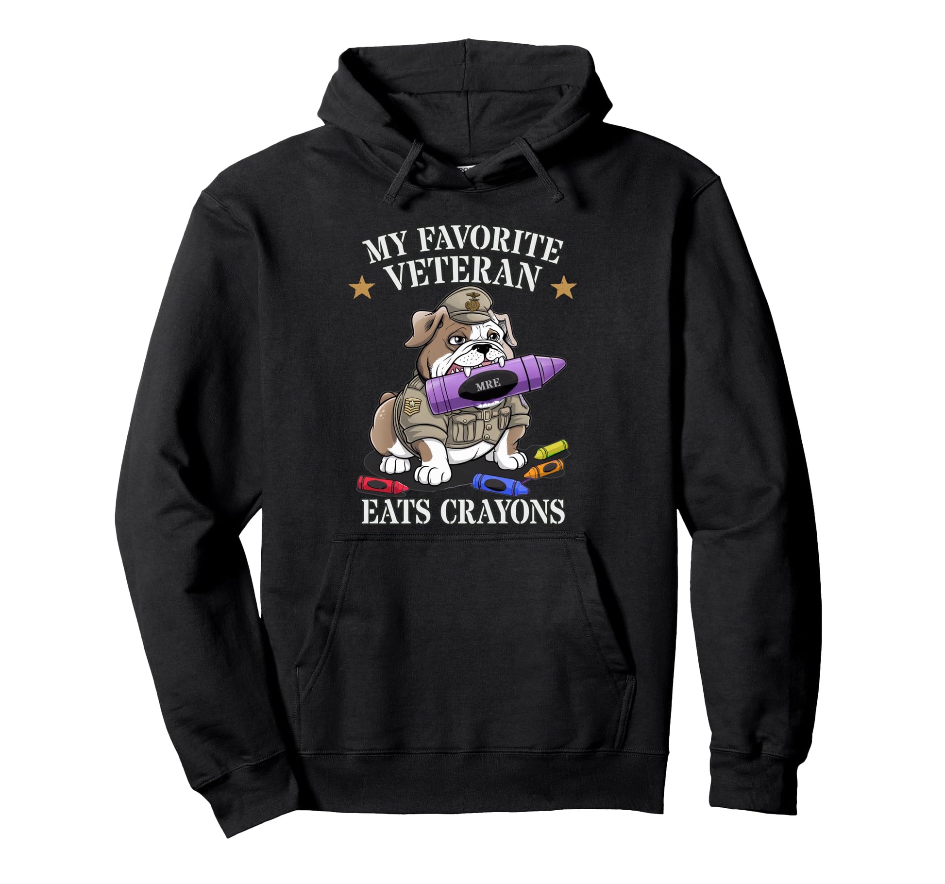 Bulldog My Favorite Veteran Eats Hoodie - Streetwear Style for Adults - T-Shirt, Sweatshirt, Hoodie