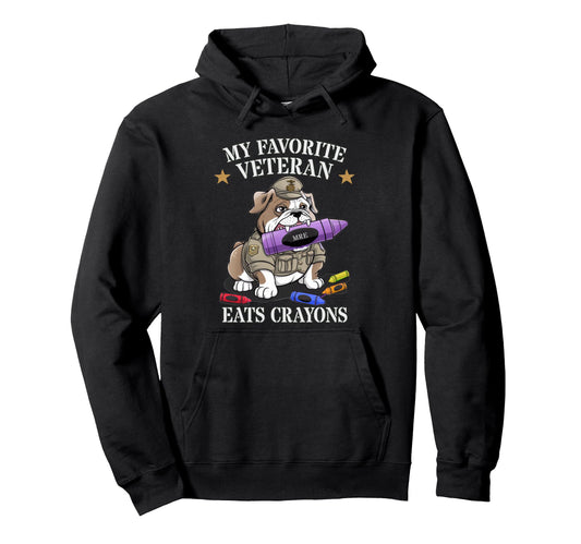 Bulldog My Favorite Veteran Eats Hoodie - Streetwear Style for Adults - T-Shirt, Sweatshirt, Hoodie