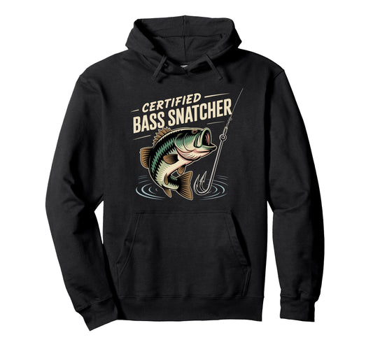 Certified Bass Snatcher Sigma Dad Fishing Hoodie - Graphic Print for Adults - T-Shirt, Sweatshirt, Hoodie