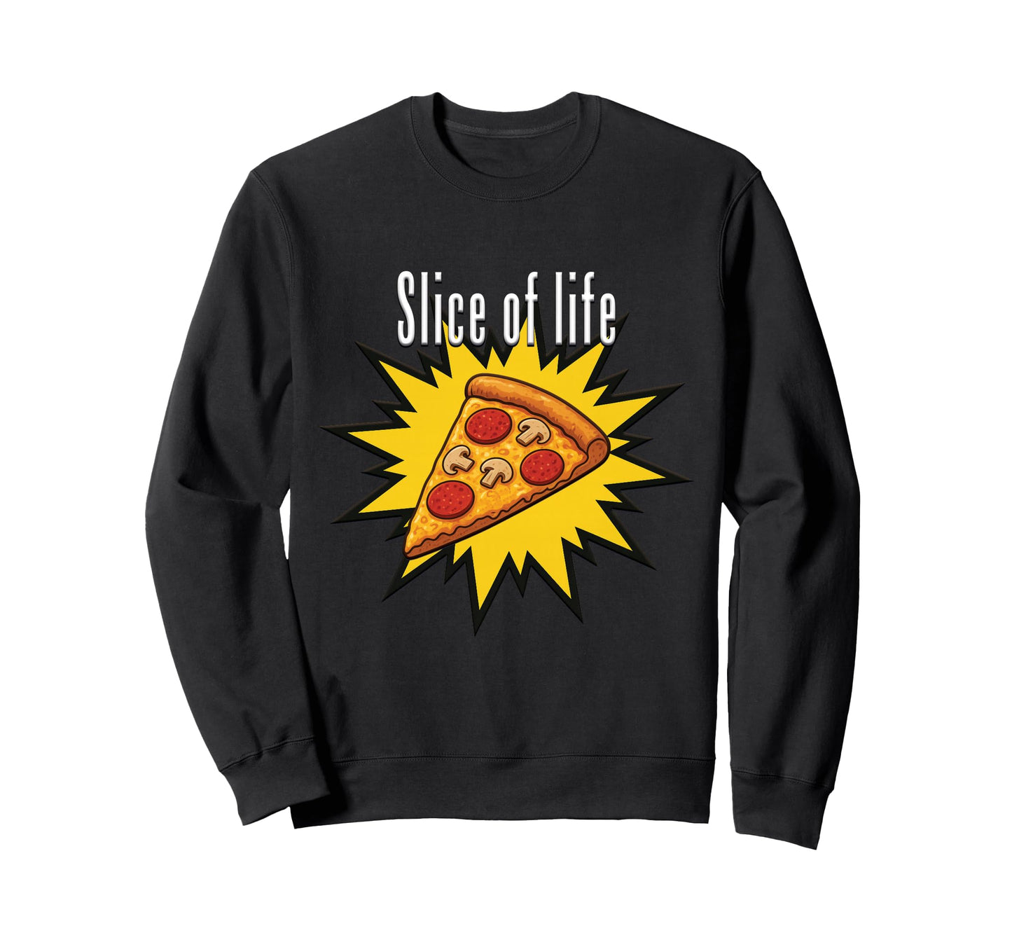 Slice Life Pizza Pepperoni Sweatshirt - Minimalist Print Men Women - T-Shirt, Sweatshirt, Hoodie