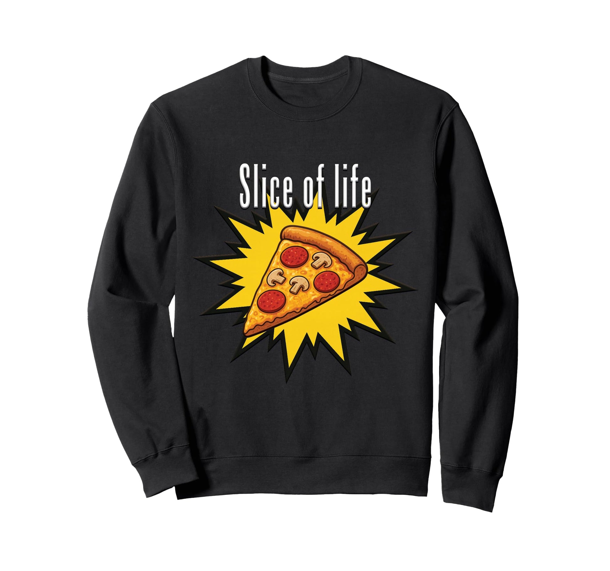 Slice Life Pizza Pepperoni Sweatshirt - Minimalist Print Men Women - T-Shirt, Sweatshirt, Hoodie
