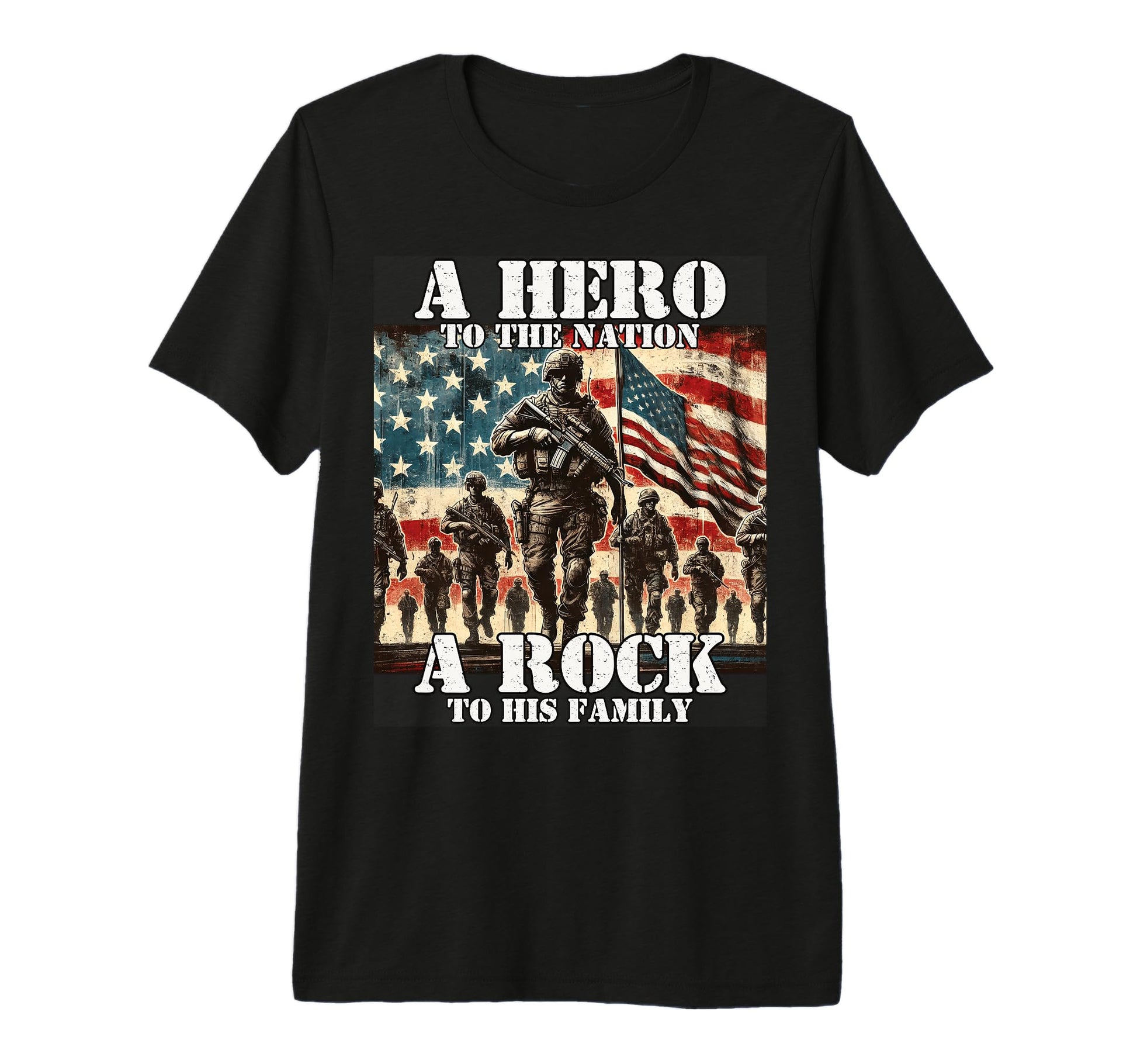 Hero To Nation Rock To His Family T-Shirt - Minimalist Print Unisex - T-Shirt, Sweatshirt, Hoodie