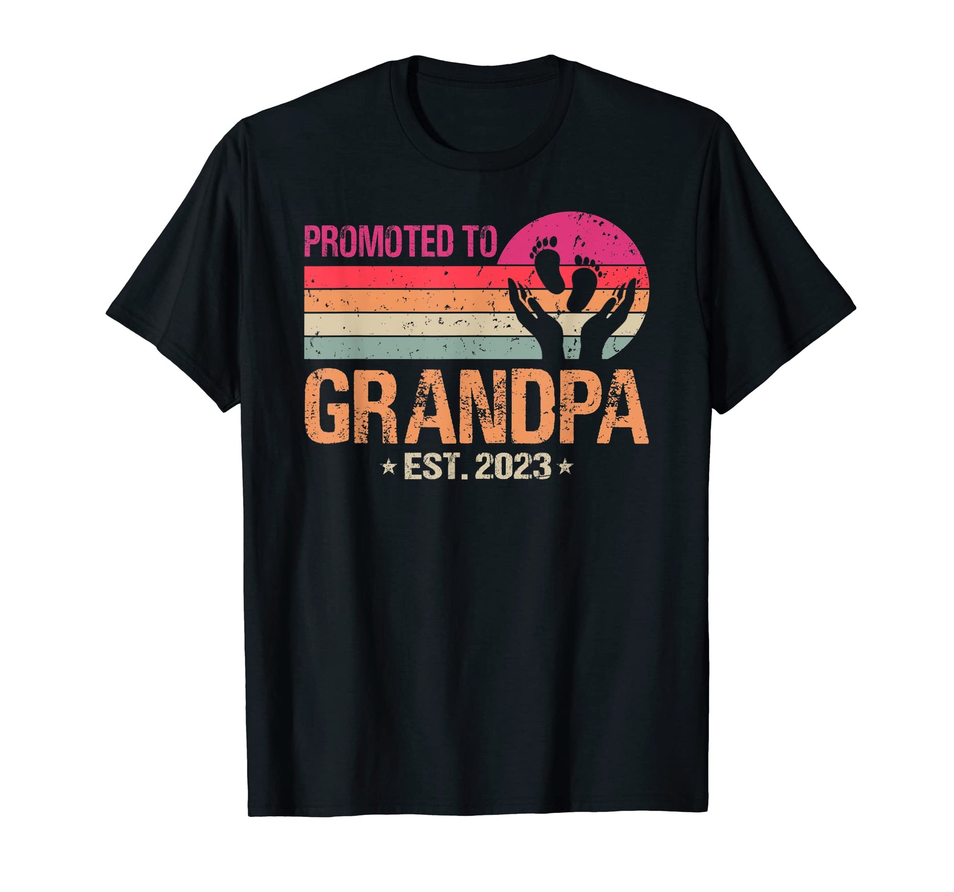 Promoted To Grandpa Est 2023 T-Shirt - Minimalist Print for Adults - T-Shirt, Sweatshirt, Hoodie