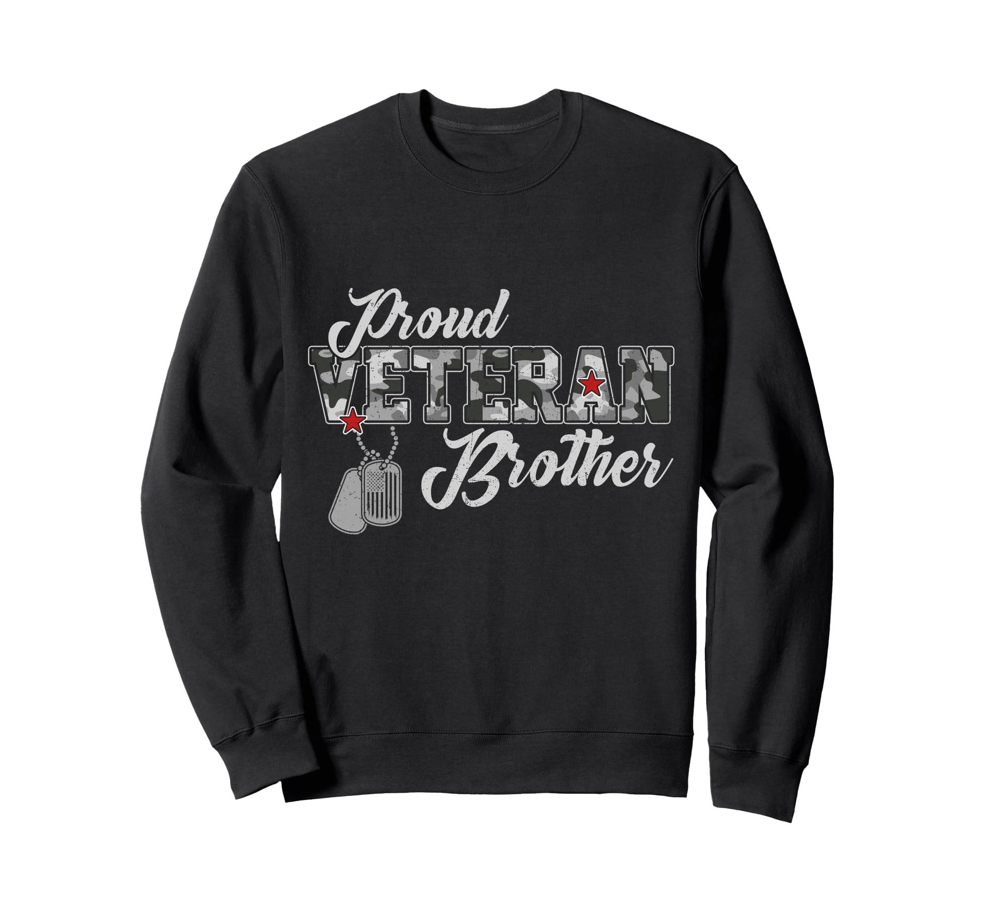 Proud Veteran Brother Camouflage Flag Sweatshirt - Minimalist Print Unisex - T-Shirt, Sweatshirt, Hoodie