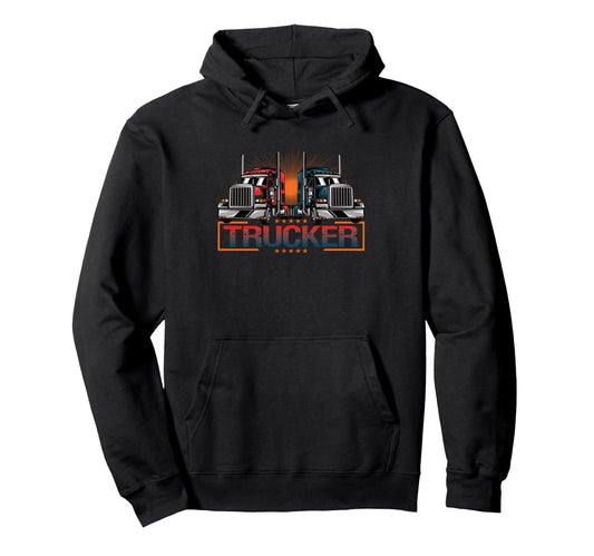 Best Truckin Dad Ever Truck Driver Hoodie - Graphic Print Unisex - T-Shirt, Sweatshirt, Hoodie
