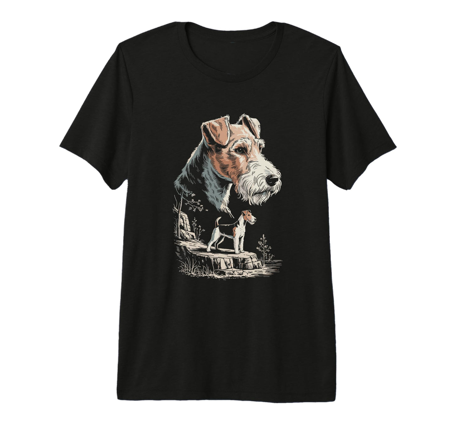 Mom Dad Wire Fox Terrier Dog Owner T-Shirt - Minimalist Print Men Women - T-Shirt, Sweatshirt, Hoodie