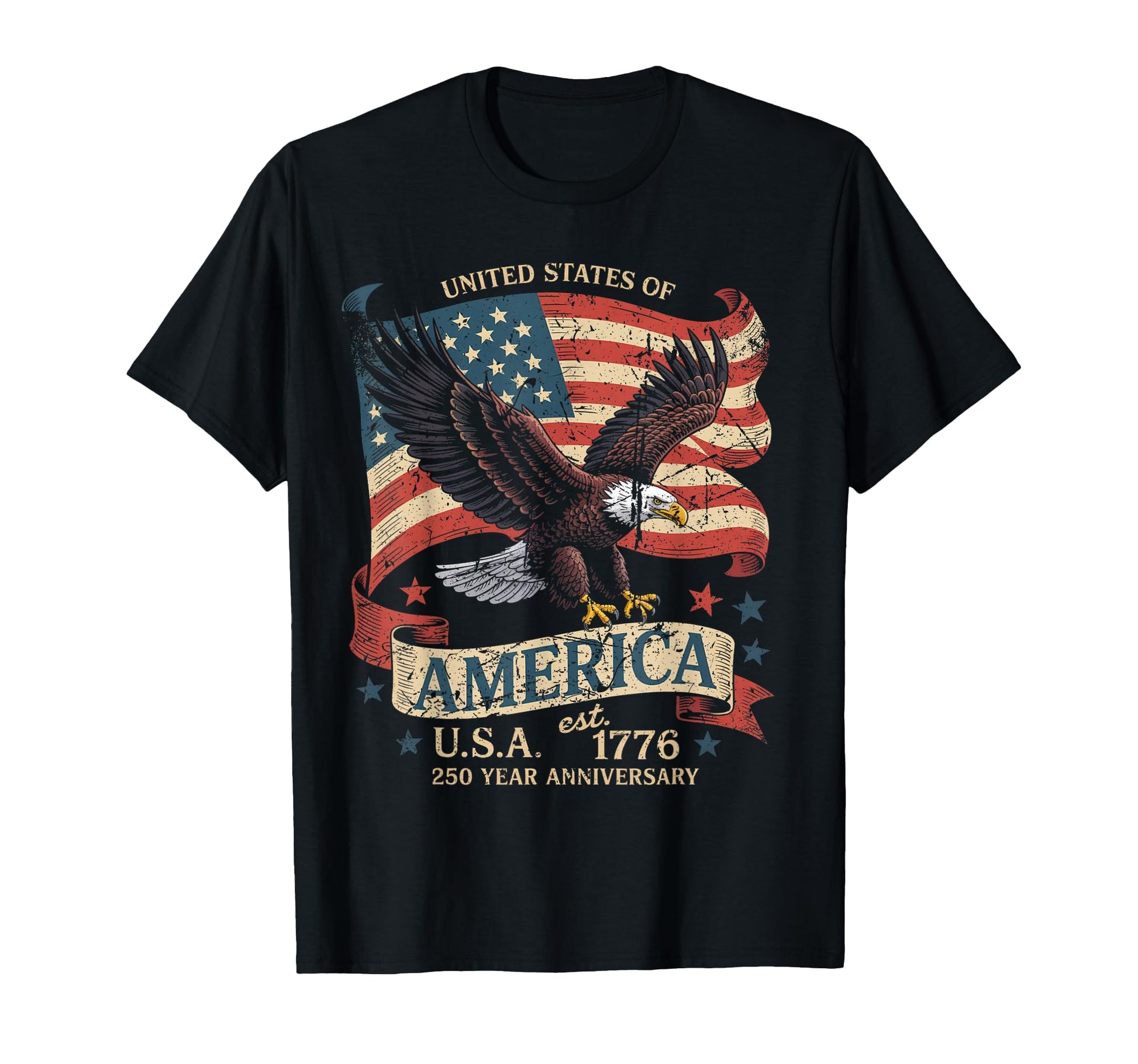 United States Anniversary American Flag Hoodie - Custom Art Print Men Women - T-Shirt, Sweatshirt, Hoodie