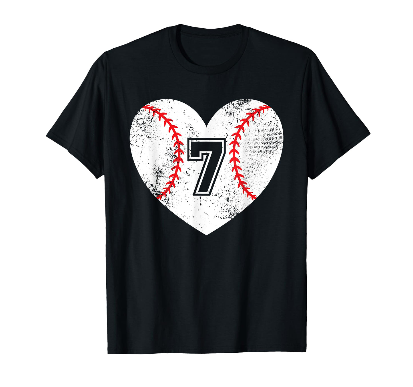 Baseball Heart Player 7 Baseball Mom Dad T-Shirt - Graphic Print Men Women - T-Shirt, Sweatshirt, Hoodie