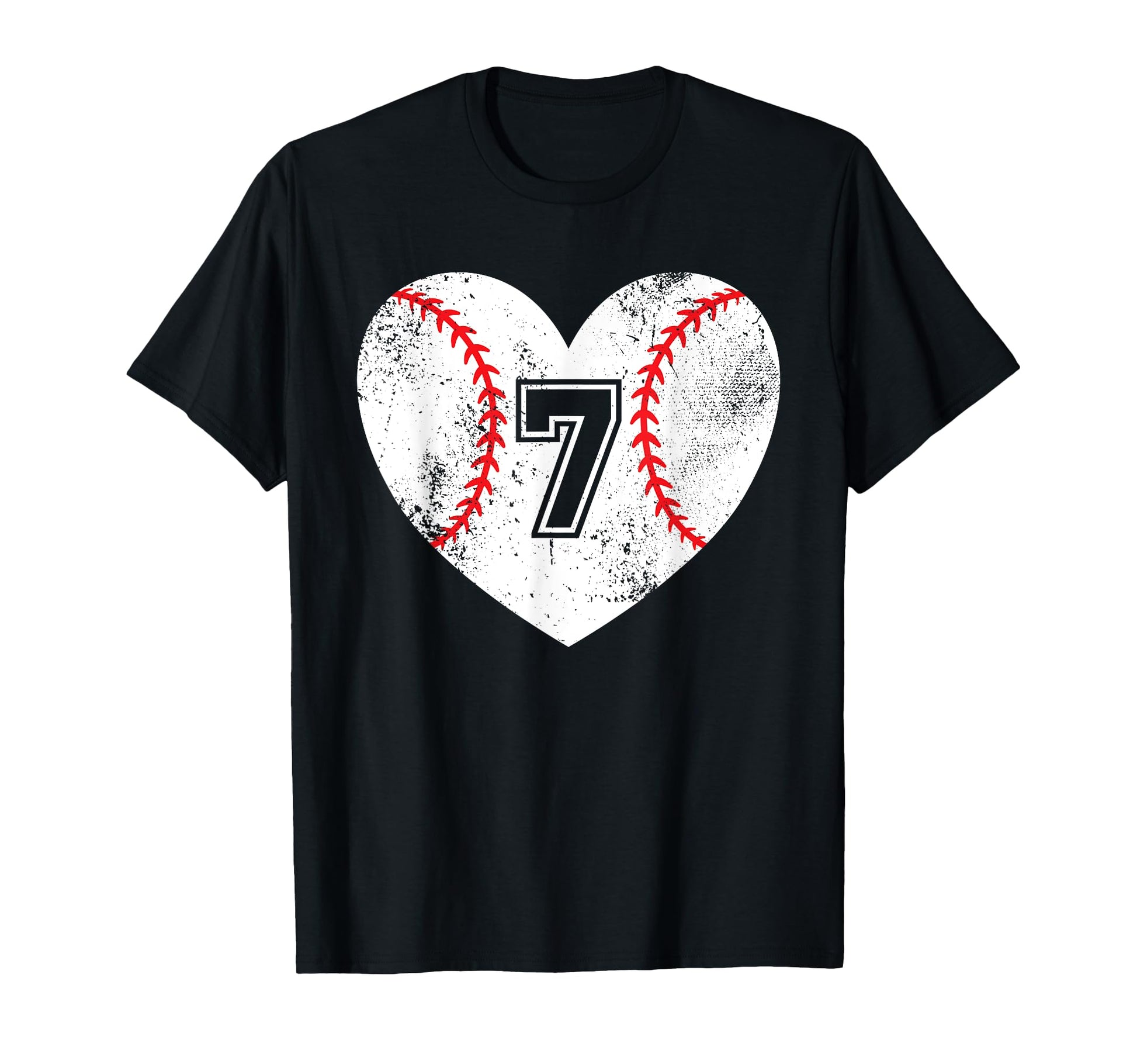 Baseball Heart Player 7 Baseball Mom Dad T-Shirt - Graphic Print Men Women - T-Shirt, Sweatshirt, Hoodie