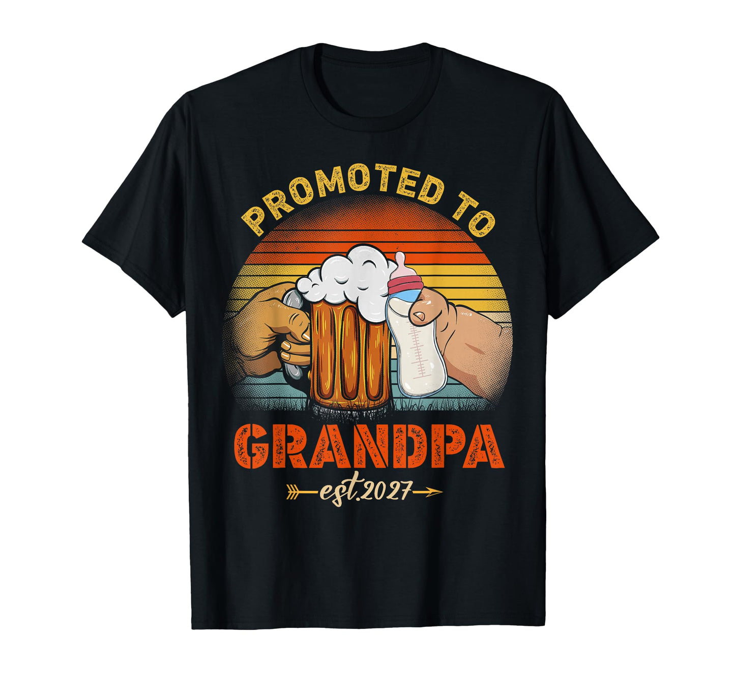 Promoted To Grandpa Est 2027 New Dad T-Shirt - Aesthetic Graphic Unisex - T-Shirt, Sweatshirt, Hoodie