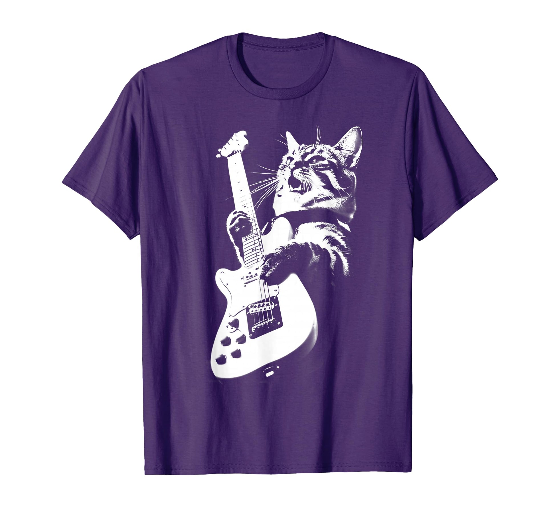 Cat Playing Bass Guitar Animal T-Shirt - Minimalist Print for Adults - T-Shirt, Sweatshirt, Hoodie