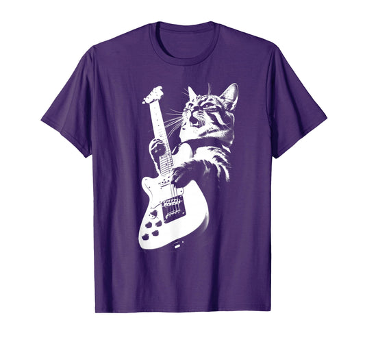 Cat Playing Bass Guitar Animal T-Shirt - Minimalist Print for Adults - T-Shirt, Sweatshirt, Hoodie