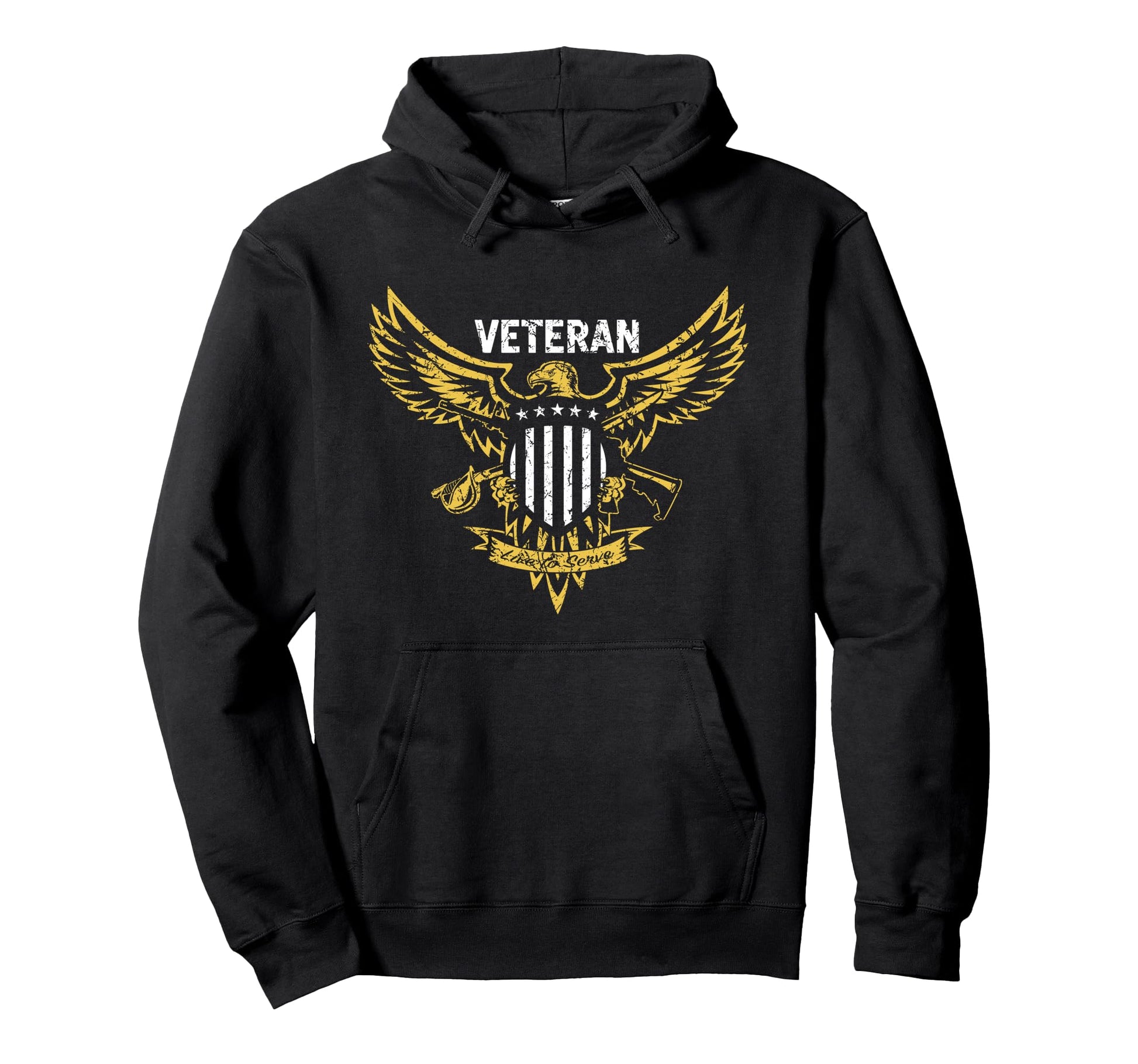 Military Veteran Eagle Patriotic Shield Hoodie - Trendy Graphic Unisex - T-Shirt, Sweatshirt, Hoodie