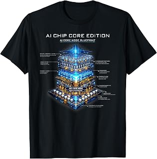 AI Chip -AI Core Edition  Neural Processor Blueprint Design T-Shirt Unisex T-shirt, Sweatshirt, Hoodie, Long Sleeve Tee - T-Shirt, Sweatshirt, Hoodie