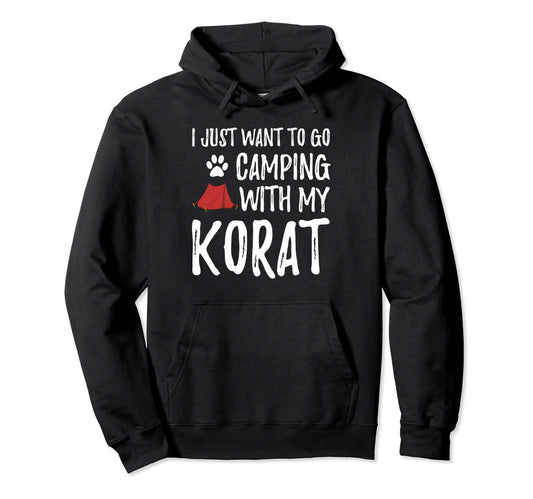Camping Korat Funny Cat Mom Or Cat Dad Hoodie - Custom Art Print Men Women - T-Shirt, Sweatshirt, Hoodie