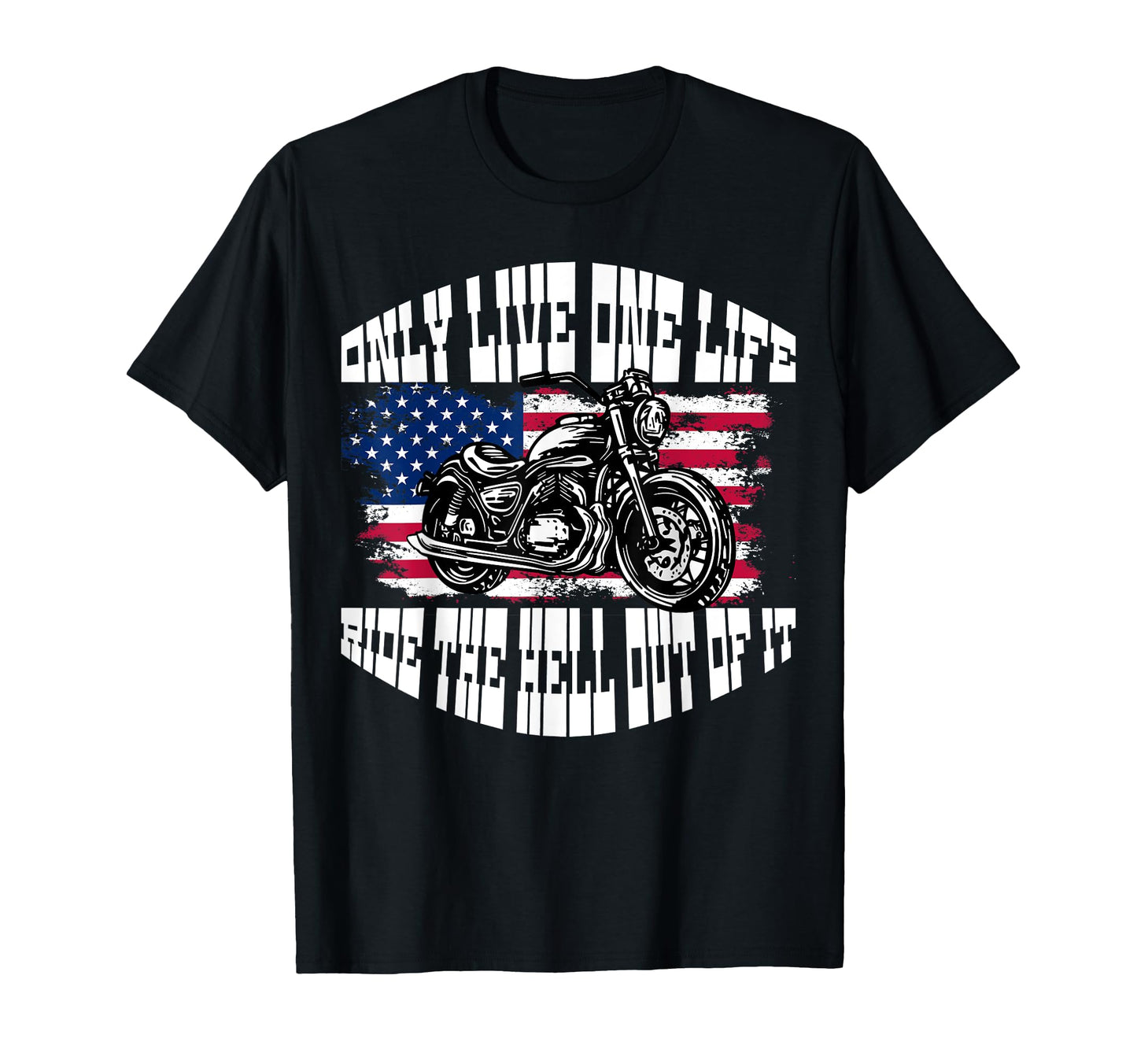 Biker Dad American Us Flag Motorcycle T-Shirt - Novelty Apparel Men Women - T-Shirt, Sweatshirt, Hoodie
