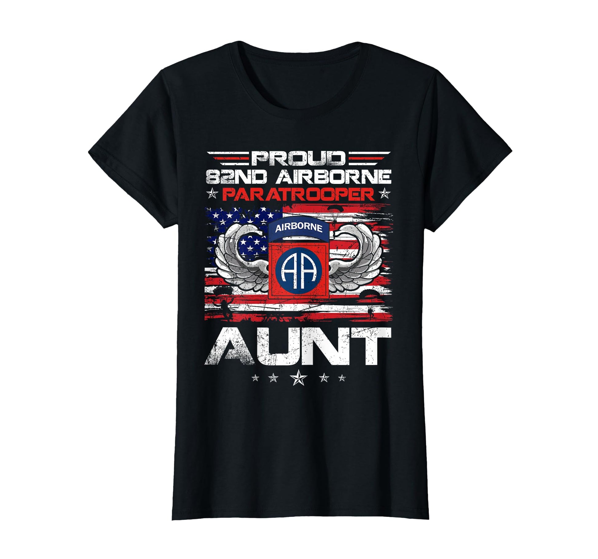 Proud 82Nd Airborne Paratrooper Aunt T-Shirt - Minimalist Print Unisex - T-Shirt, Sweatshirt, Hoodie