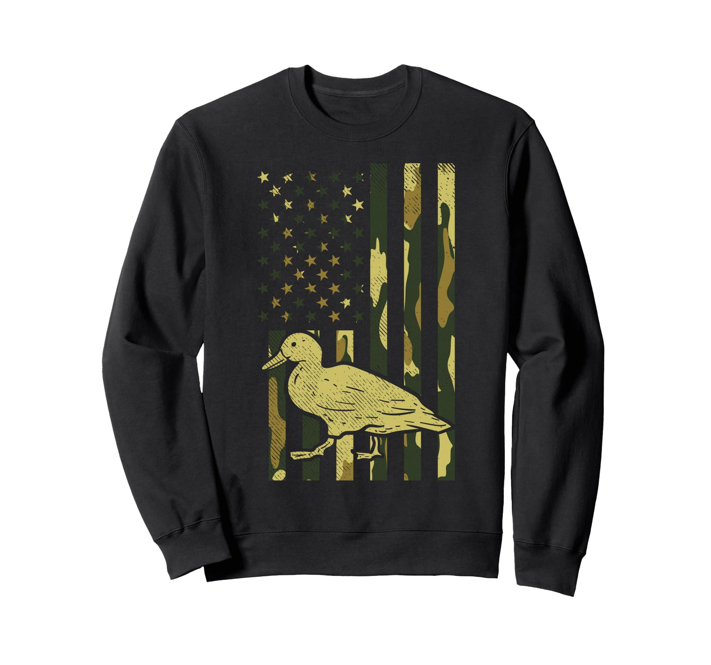 Camo Us Flag Duck Military Farm Sweatshirt - Custom Art Print for Adults - T-Shirt, Sweatshirt, Hoodie