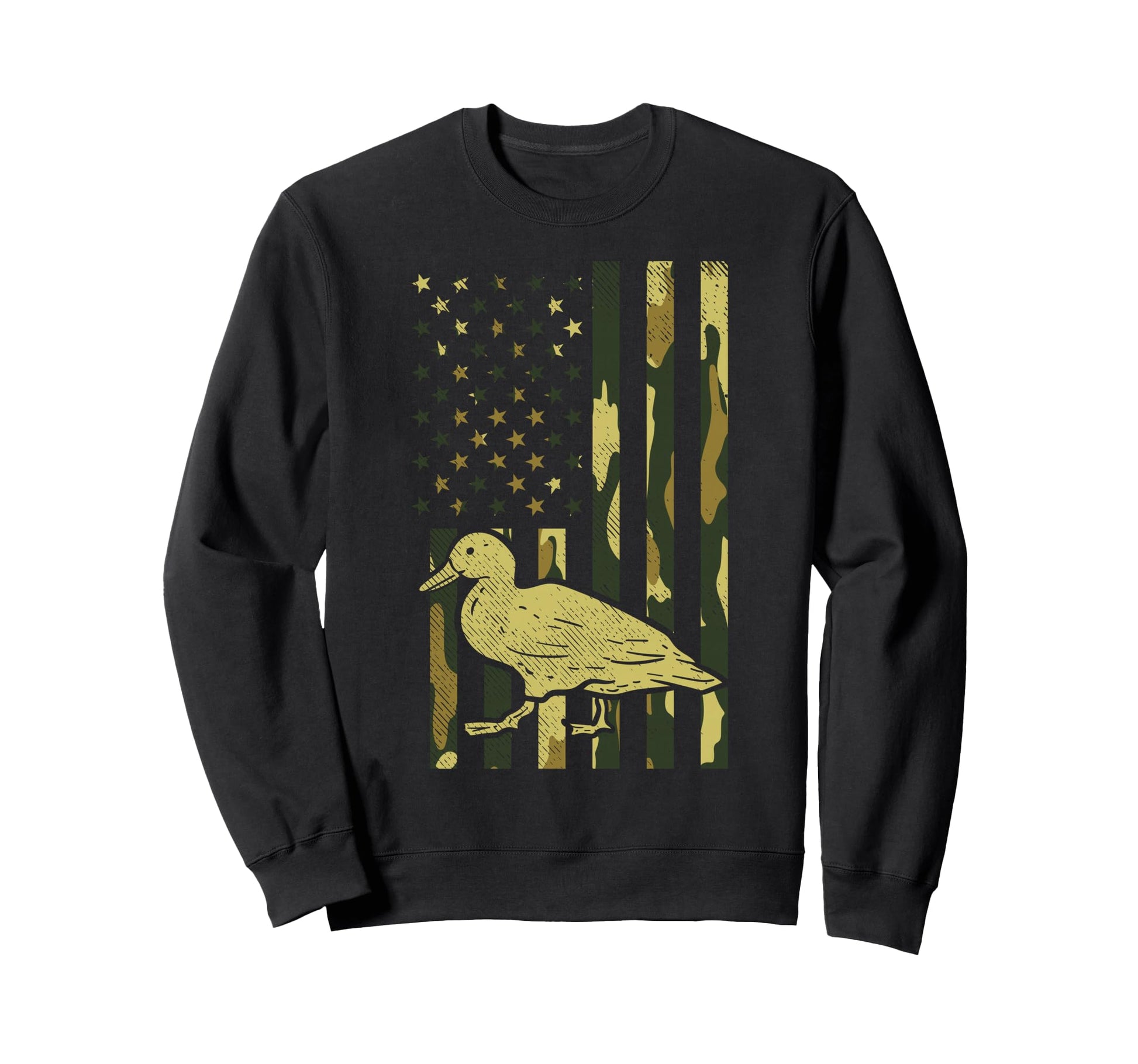 Camo Us Flag Duck Military Farm Sweatshirt - Custom Art Print for Adults - T-Shirt, Sweatshirt, Hoodie