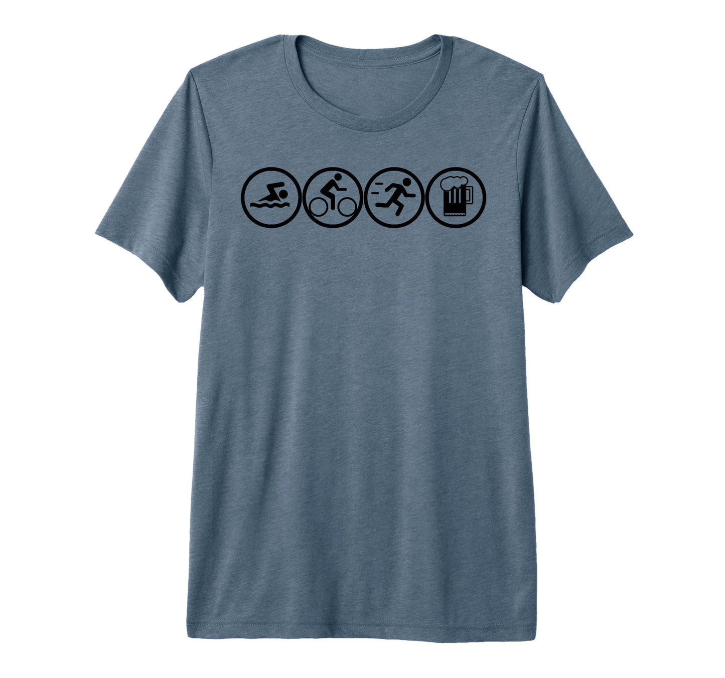 Triathlon Athlete Drinker Swim Bike Run T-Shirt - Unique Graphic Men Women - T-Shirt, Sweatshirt, Hoodie