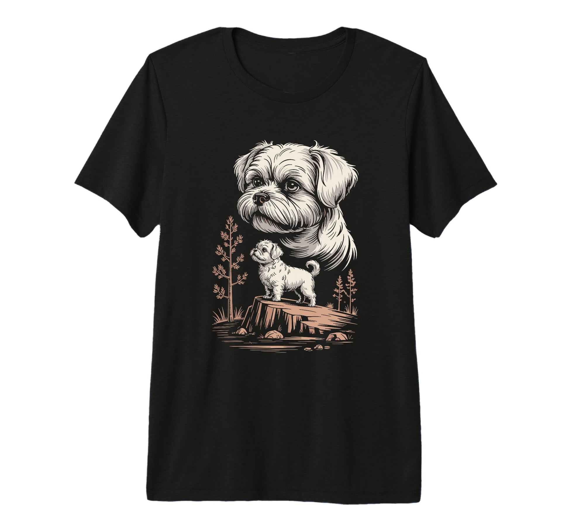 Mom Dad Maltese Dog Owner Hiking T-Shirt - Minimalist Print for Adults - T-Shirt, Sweatshirt, Hoodie
