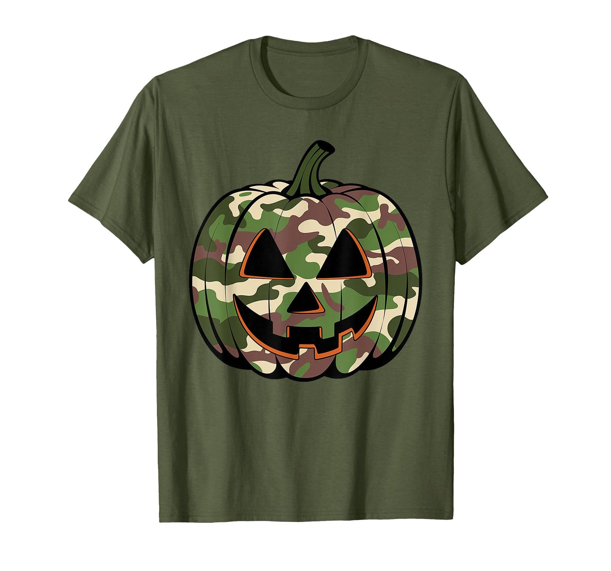 Camo Jack O Lantern Halloween Shirts T-Shirt - Minimalist Print Men Women - T-Shirt, Sweatshirt, Hoodie