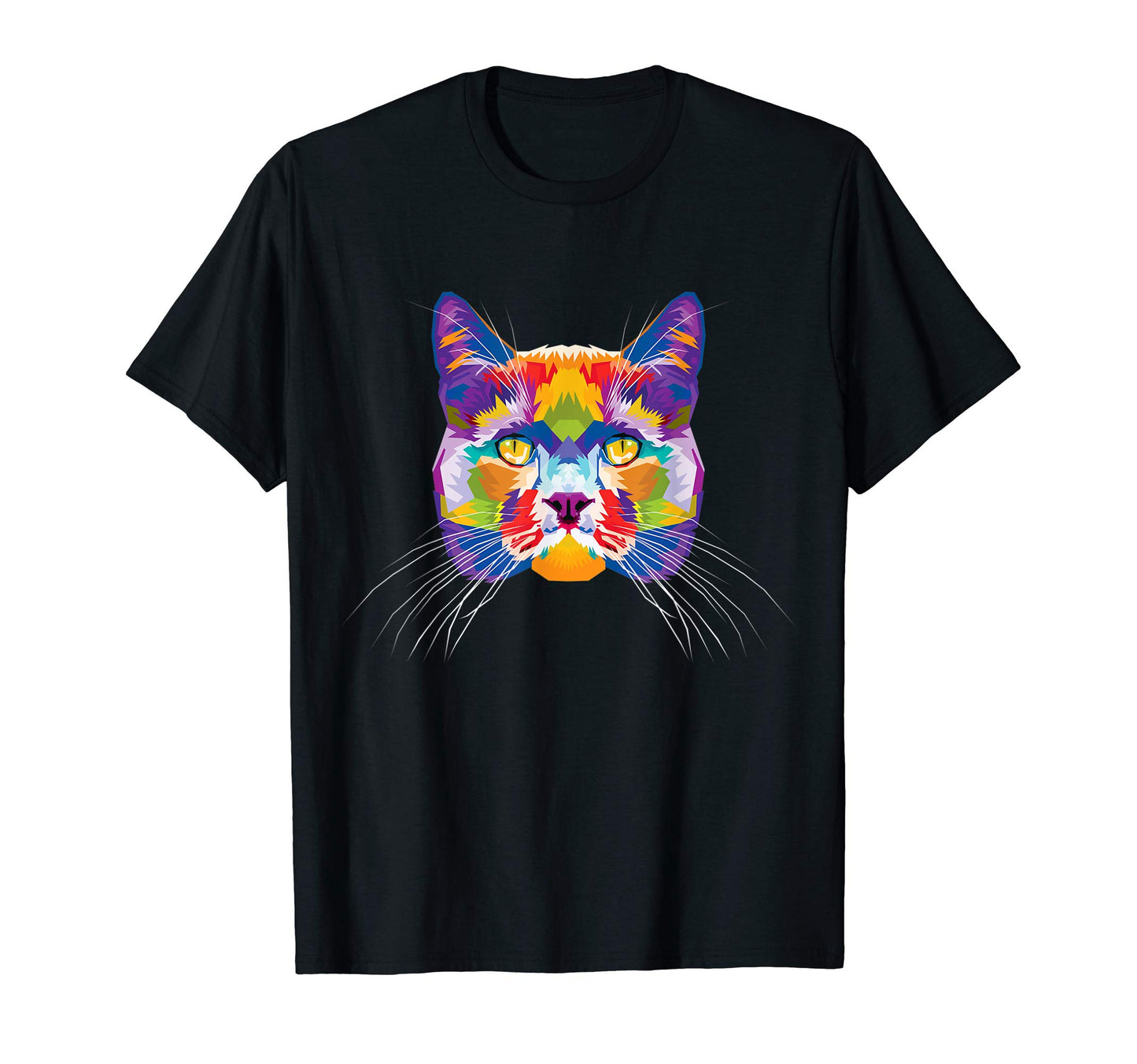 Colorful Cat Geometric Kitten Pop Art T-Shirt - Graphic Print Men Women - T-Shirt, Sweatshirt, Hoodie