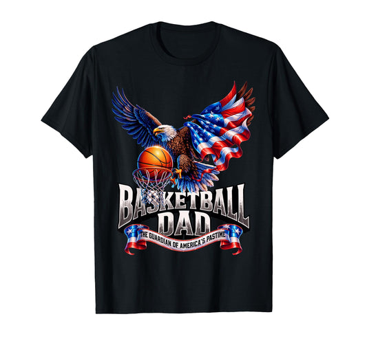 Basketball Dad American Flag T-Shirt - Minimalist Print Men Women - T-Shirt, Sweatshirt, Hoodie