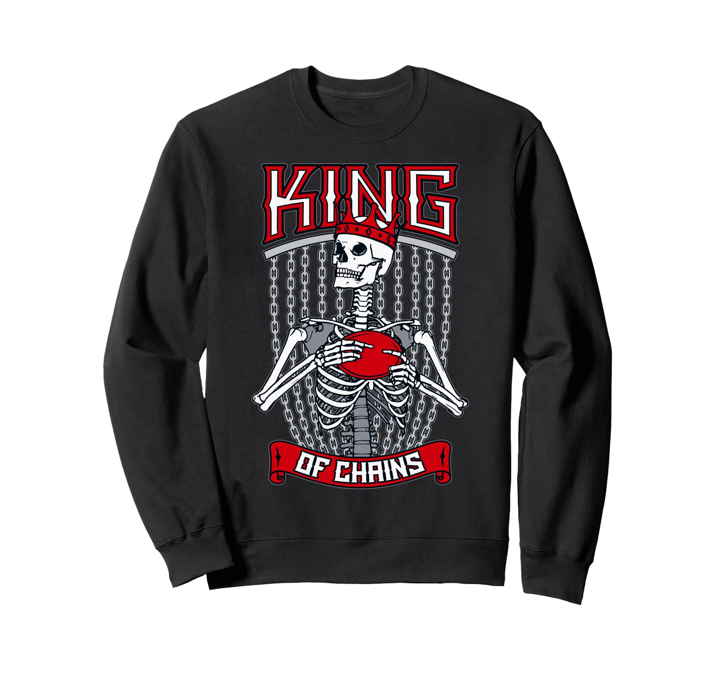 Disc Golf Frolf Gothic Skeleton King Sweatshirt - Custom Art Print Unisex - T-Shirt, Sweatshirt, Hoodie