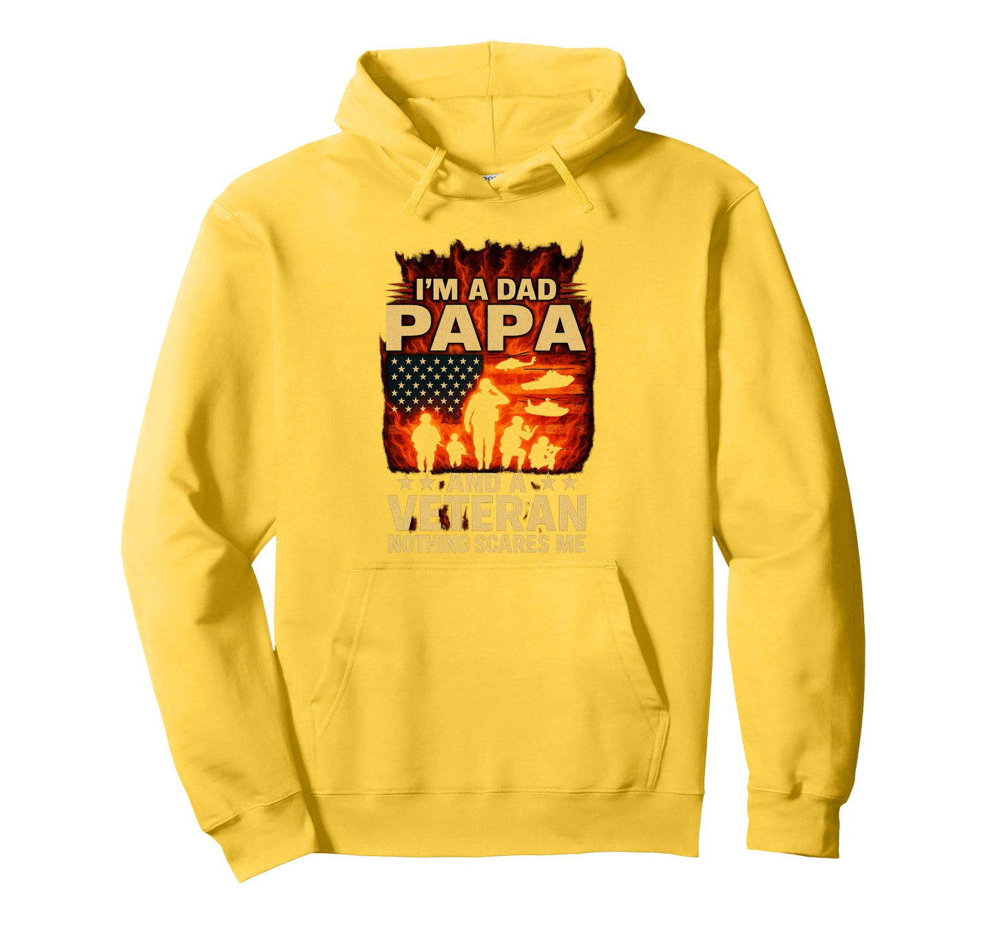 Im Dad Papa Veteran Papa Grandpa Fathers Hoodie - Graphic Print Men Women - T-Shirt, Sweatshirt, Hoodie