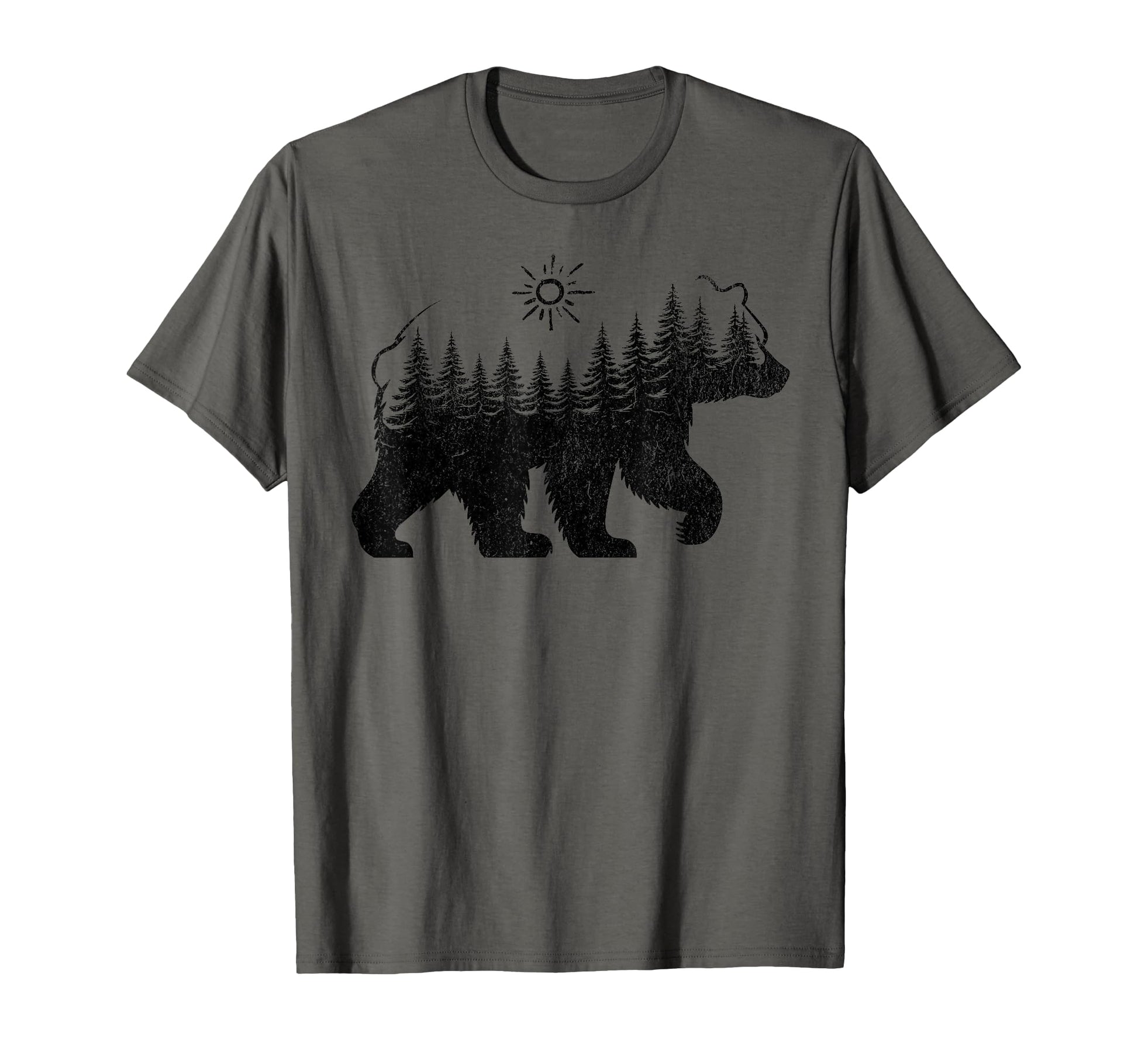 Forest Bear Camping Fishing Fathers Day T-Shirt - Trendy Graphic Men Women - T-Shirt, Sweatshirt, Hoodie