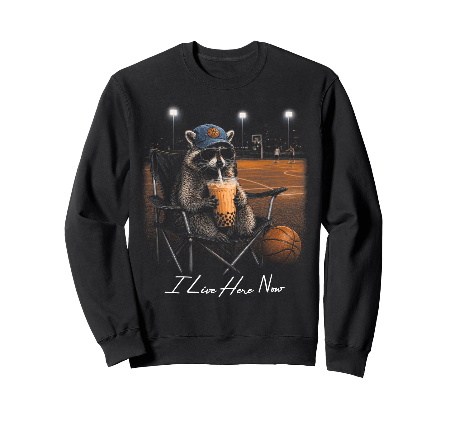 Funny Raccoon Basketball Iced Sweatshirt - Fun Novelty Design Unisex - T-Shirt, Sweatshirt, Hoodie