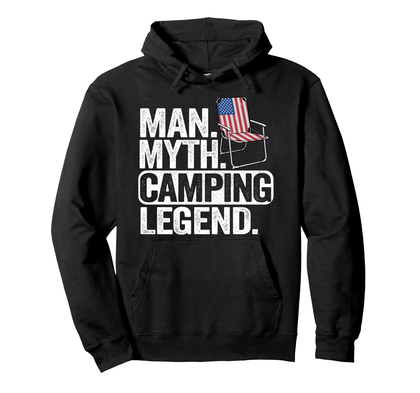 Myth Camping Legend Us American Flag Hoodie - Aesthetic Graphic Unisex - T-Shirt, Sweatshirt, Hoodie