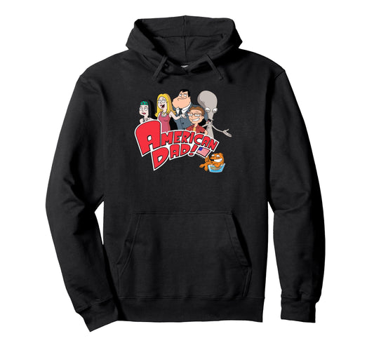American Dad Show Logo Family Cartoon Hoodie - Aesthetic Graphic for Adults - T-Shirt, Sweatshirt, Hoodie