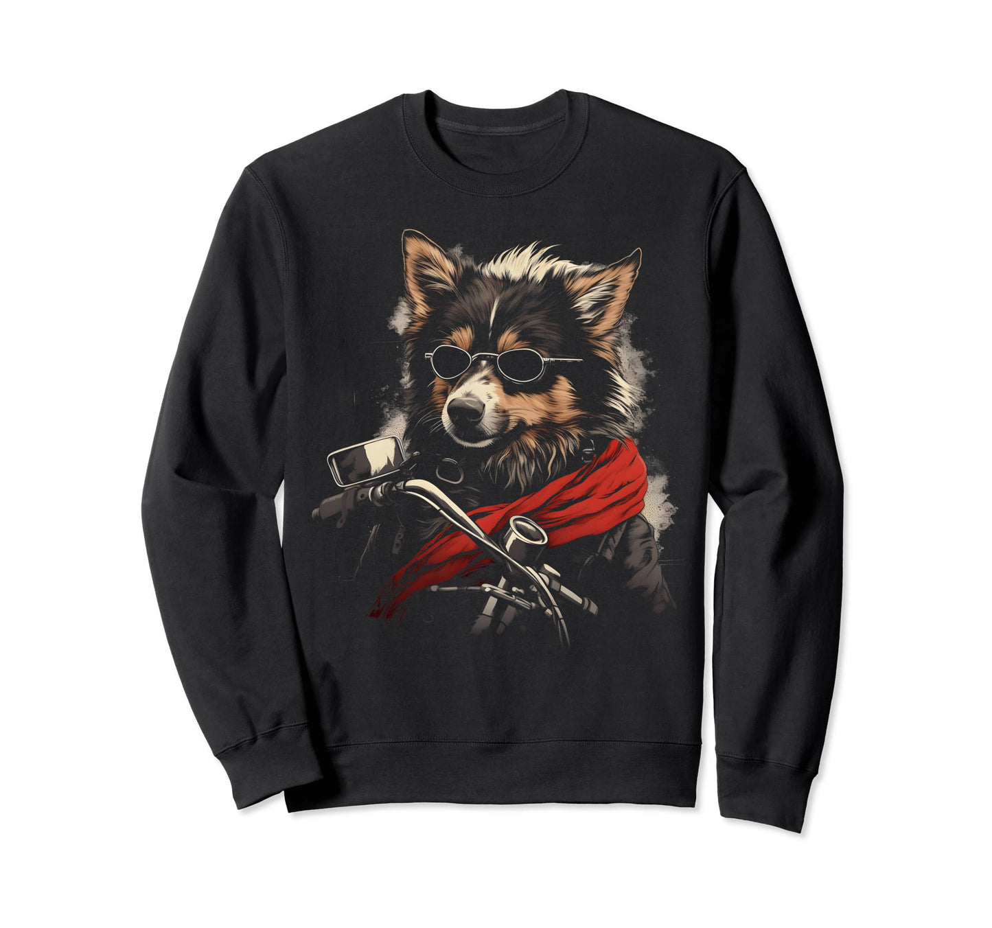 Motorcycle Dad Biker Dog Shetland Sweatshirt - Graphic Print Men Women - T-Shirt, Sweatshirt, Hoodie