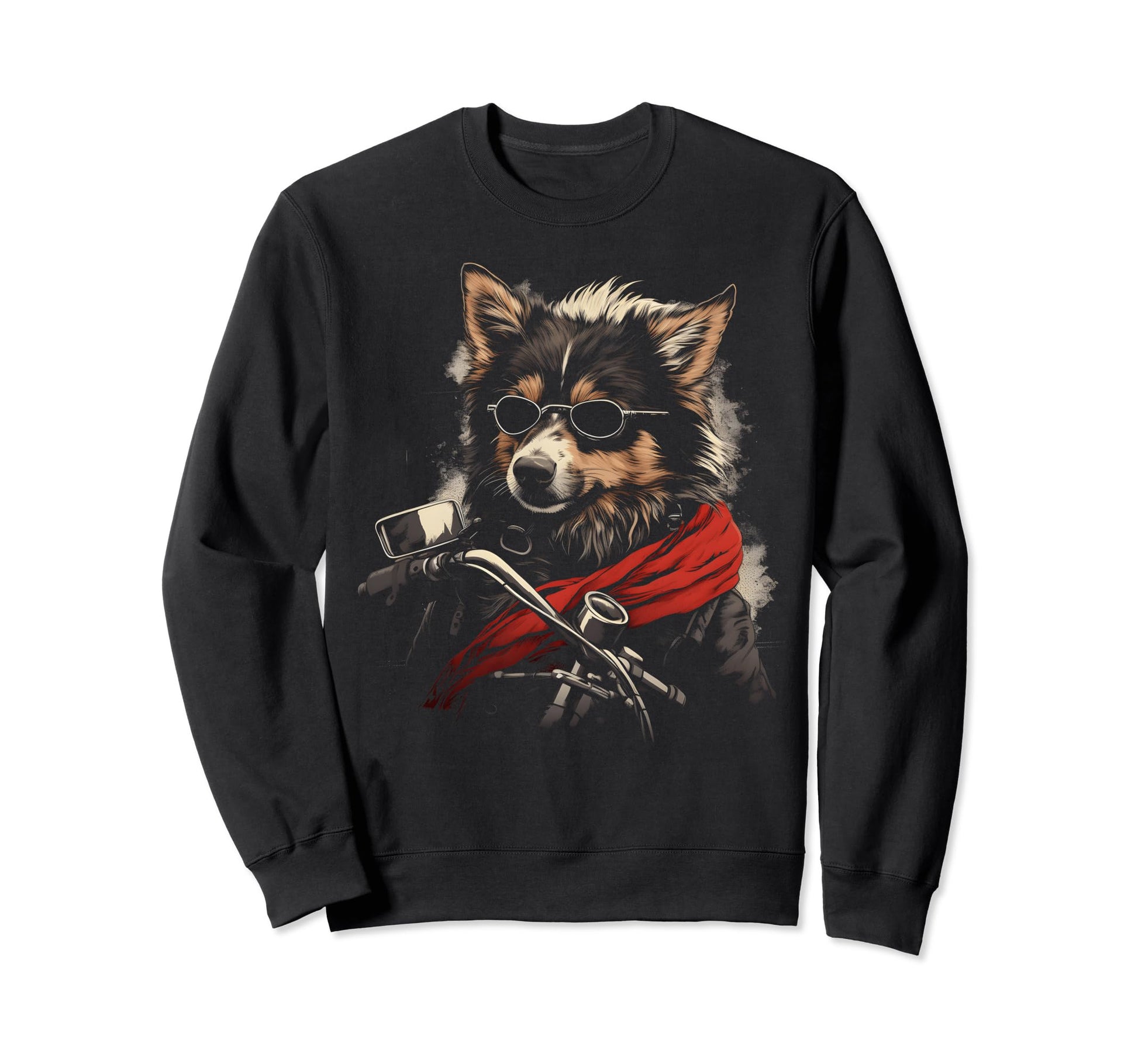 Motorcycle Dad Biker Dog Shetland Sweatshirt - Graphic Print Men Women - T-Shirt, Sweatshirt, Hoodie