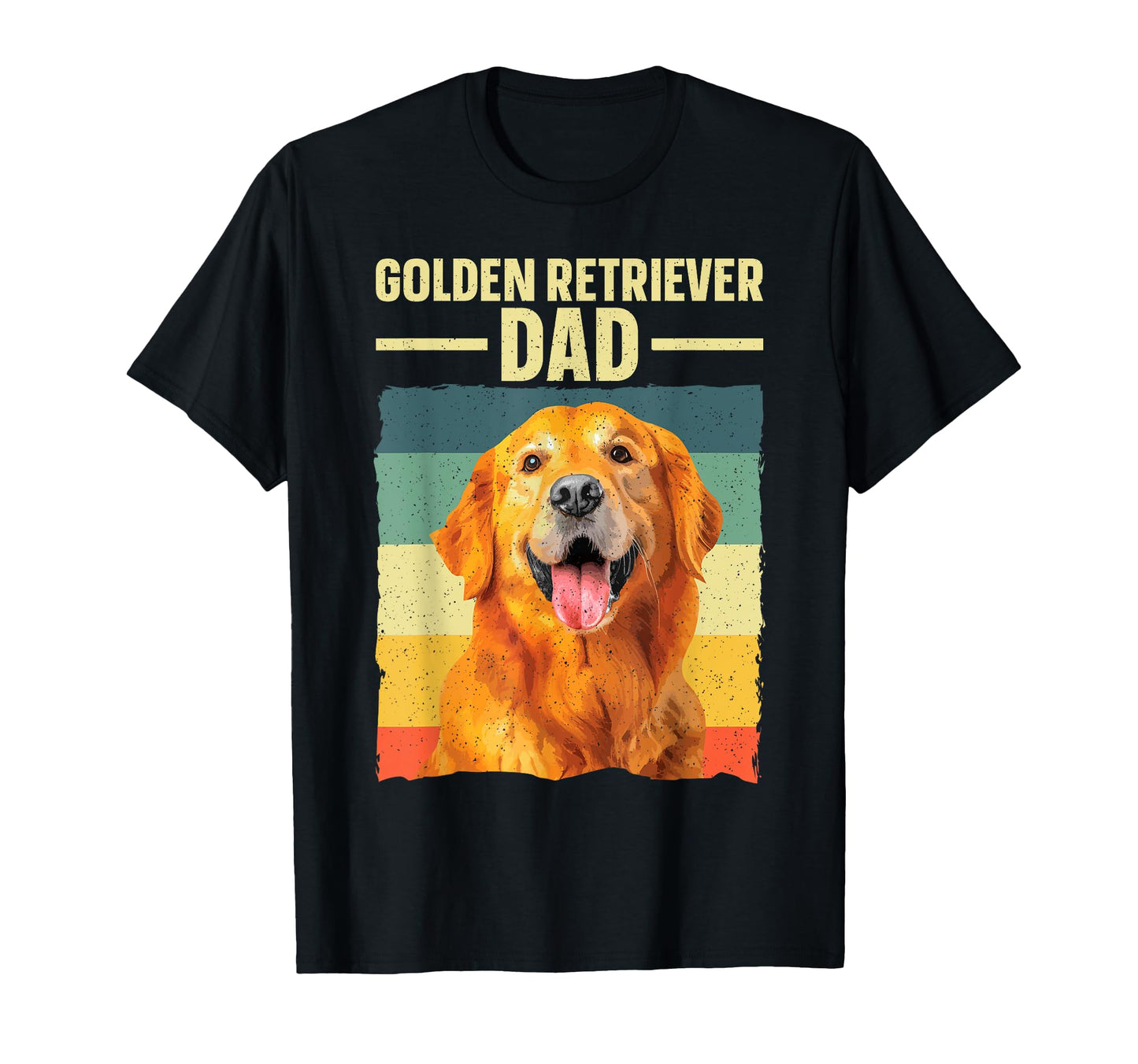 Golden Retriever Dad Art Father T-Shirt - Minimalist Print Men Women - T-Shirt, Sweatshirt, Hoodie