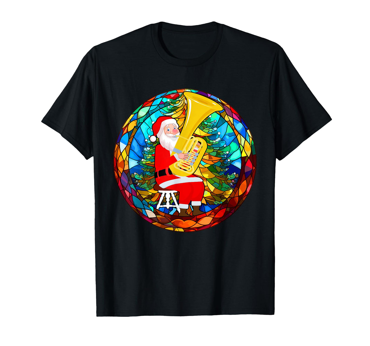 Santa Playing Tuba Colorful Costume T-Shirt - Trendy Graphic Men Women - T-Shirt, Sweatshirt, Hoodie