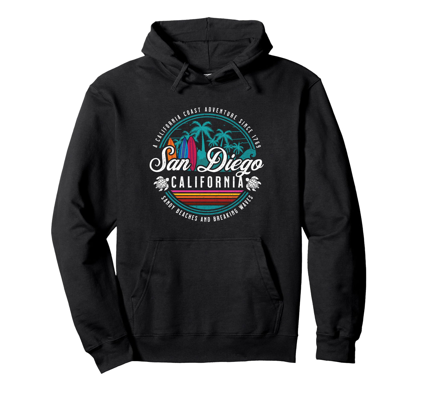 San Diego California Sandy Beaches Hoodie - Novelty Apparel for Adults - T-Shirt, Sweatshirt, Hoodie
