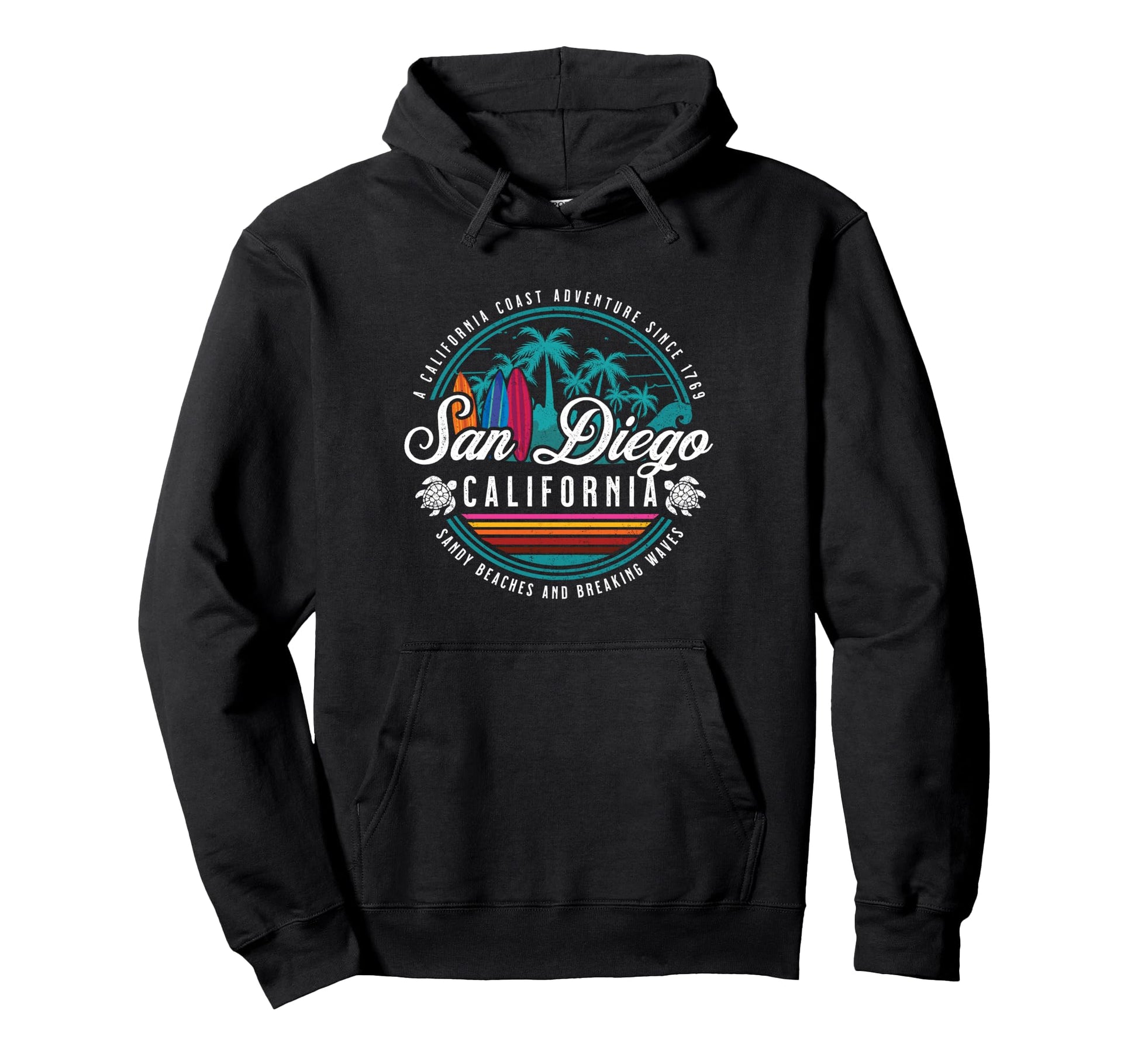 San Diego California Sandy Beaches Hoodie - Novelty Apparel for Adults - T-Shirt, Sweatshirt, Hoodie