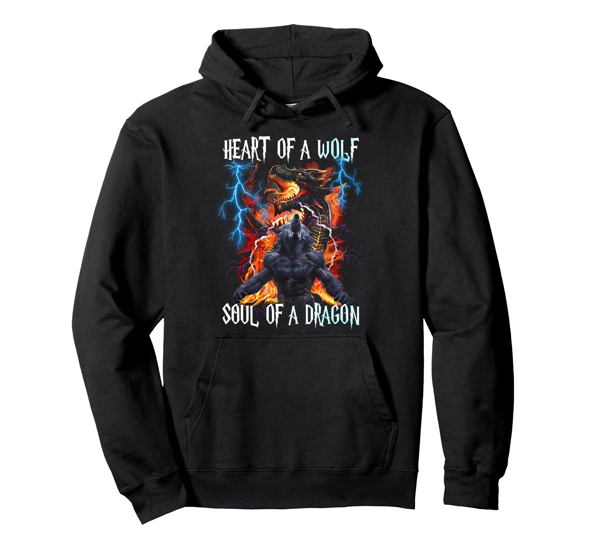 Heart Wolf Soul Dragon Dragon Wolf Hoodie - Minimalist Print for Adults - T-Shirt, Sweatshirt, Hoodie