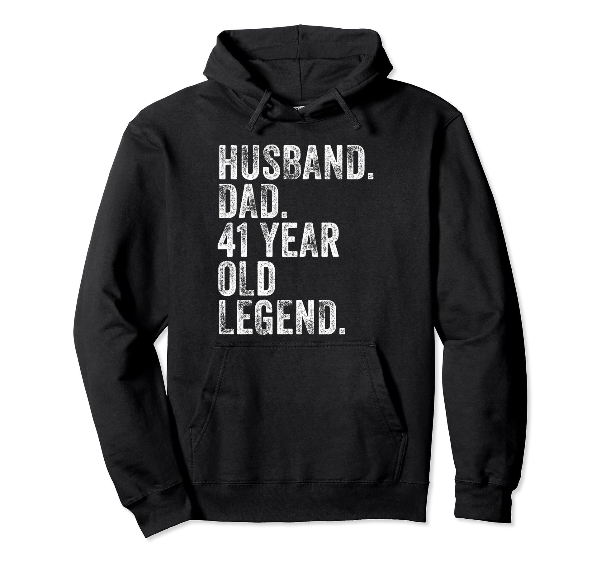 Husband Dad 41 Year Old Legend Funny Hoodie - Minimalist Print for Adults - T-Shirt, Sweatshirt, Hoodie